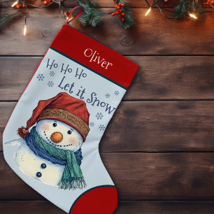 Gemütliche Weihnachten wünscht Snowman Let It Snow Kleiner Weihnachtsstrumpf