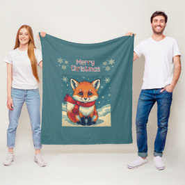 Gemütliche Weihnachts-Fuchs-Flanelldecke Fleecedecke