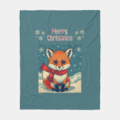 Gemütliche Weihnachts-Fuchs-Flanelldecke Fleecedecke (Vorderseite)
