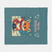 Gemütliche Weihnachts-Fuchs-Flanelldecke Fleecedecke (Vorderseite (Horizontal))