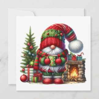 Gemütliche Weihnachts-Gnom-Kunst – Festliche Feier Einladung
