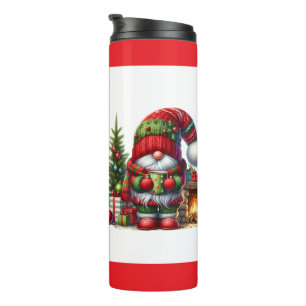 Gemütliche Weihnachts-Gnom-Kunst – Festliches Weih Thermosbecher