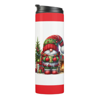 Gemütliche Weihnachts-Gnom-Kunst – Festliches Weih Thermosbecher