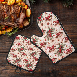 Gemütliche Weihnachts-heiße Cocoa Ofenhandschuh & Topflappen-Set