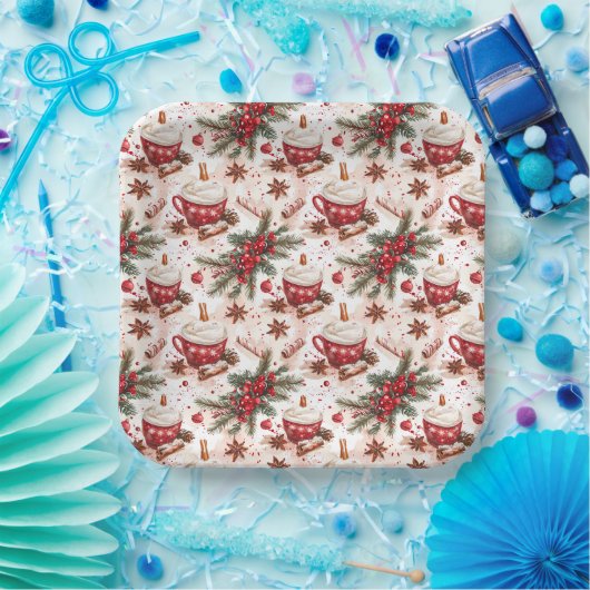 Gemütliche Weihnachts-heiße Cocoa Pappteller (Party)