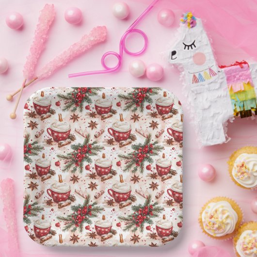 Gemütliche Weihnachts-heiße Cocoa Pappteller (Party)