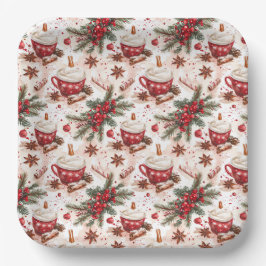 Gemütliche Weihnachts-heiße Cocoa Pappteller