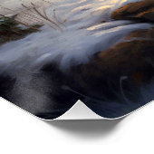 Gemütliche Weihnachts-Hütte & Snowman | Vintager W Poster (Ecke)