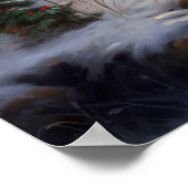 Gemütliche Weihnachts-Hütte & Snowman | Vintager W Poster (Ecke)