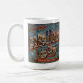 Gemütliche Weihnachts-Kakao-Route 66 Großbuchstabe Kaffeetasse