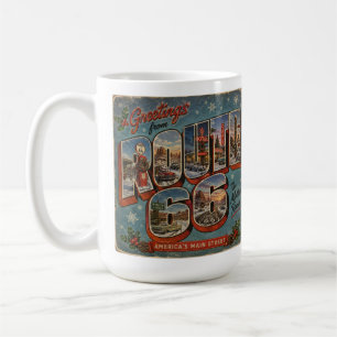 Gemütliche Weihnachts-Kakao-Route 66 Großbuchstabe Kaffeetasse