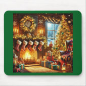 Gemütliche Weihnachts-Mauspad mit Kamin Mousepad (Vorne)