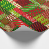 Gemütliche Weihnachts-Patchwork-Quilt-Verpackungsp Geschenkpapier (Ecke)