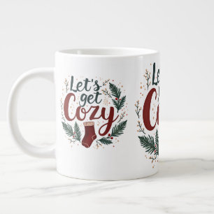 Gemütliche Weihnachts-Pine-Berry-Beschriftung Jumbo-Tasse