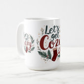 Gemütliche Weihnachts-Pine-Berry-Lettering Kaffeetasse (Vorderseite Links)