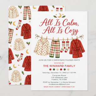 Gemütliche Weihnachts-Pyjama-Party Einladung