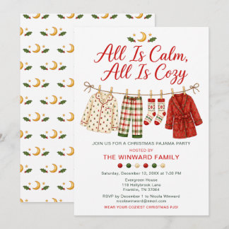 Gemütliche Weihnachts-Pyjama-Party Einladung