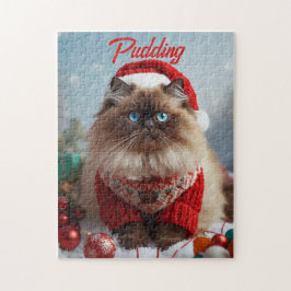 Gemütliche Weihnachts-Ragdoll-Katze Personalisiert Puzzle