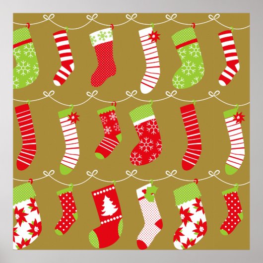 Gemütliche Weihnachts Retro Winter Socken Poster (Vorne)