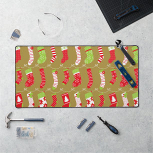 Gemütliche Weihnachts-Retro-Wintersocken Schreibtischunterlage