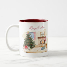 Gemütliche Weihnachts-Tasse Zweifarbige Tasse