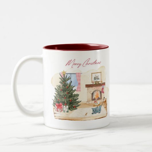 Gemütliche Weihnachts-Tasse Zweifarbige Tasse (Links)