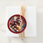 Gemütliche Weihnachts-Teddybahn TWArt Geschenkanhänger (Beispiel)