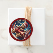 Gemütliche Weihnachts-Teddybahn TWArt Geschenkanhänger (Beispiel)