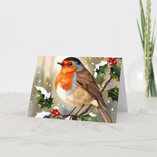 Gemütliche Weihnachts-Wasserfarbillustration mit R Karte