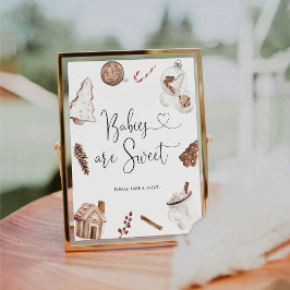 Gemütliche Weihnachtsbabys sind süßes Zeichen Sockelschild