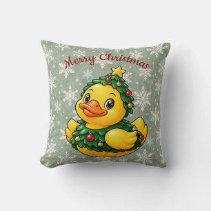 Gemütliche Weihnachtsbaum-Gummiente-Weihnachtsdeko Kissen