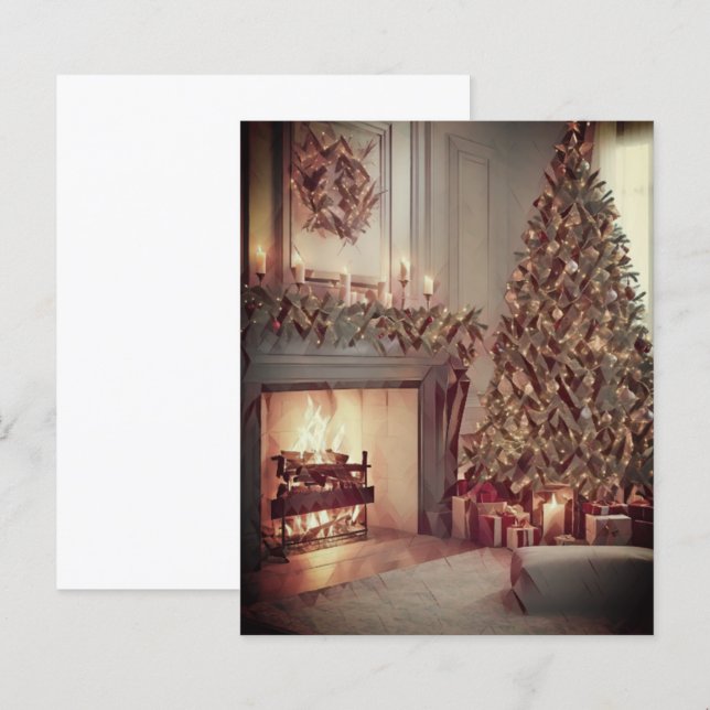 Gemütliche Weihnachtsbaum- und Kaminarbeit (Vorne/Hinten)