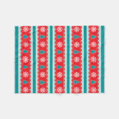 Gemütliche Weihnachtsbäume Schneeflocken Rot & Aqu Fleecedecke (Vorderseite (Horizontal))