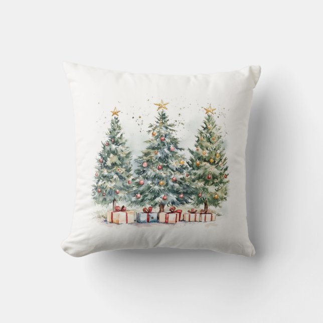 Gemütliche Weihnachtsbaumen dekorativ Kissen (Vorderseite)