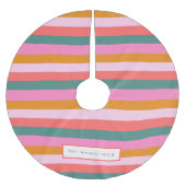 Gemütliche Weihnachtsbrise Moderner Streifen Polyester Weihnachtsbaumdecke (Vorderseite)