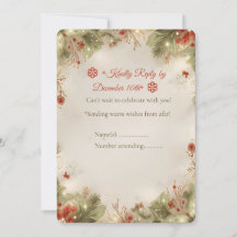 Gemütliche Weihnachtscottage-RSVP-Karte – Wasserfa