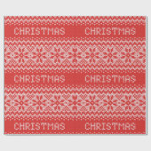 Gemütliche Weihnachtscreme rot und weiß Geschenkpapier (Flach)