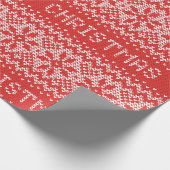 Gemütliche Weihnachtscreme rot und weiß Geschenkpapier (Ecke)