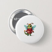 Gemütliche Weihnachtsdrachenfliege Button (Vorne & Hinten)