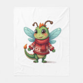 Gemütliche Weihnachtsdrachenfliege Fleecedecke (Vorderseite)