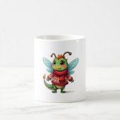 Gemütliche Weihnachtsdrachenfliege Kaffeetasse (Mittel)