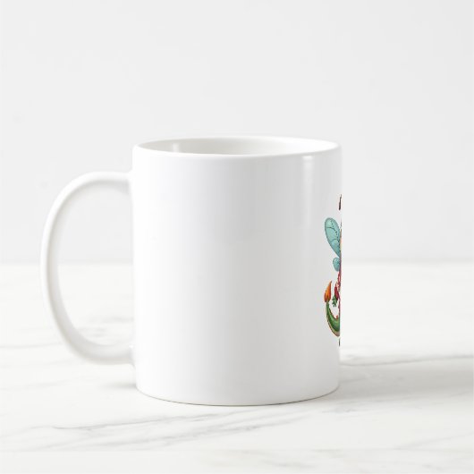 Gemütliche Weihnachtsdrachenfliege Kaffeetasse (Links)