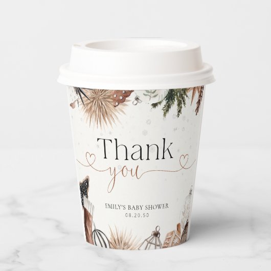 Gemütliche Weihnachtsdusche Papiertasse Pappbecher (Rückseite)