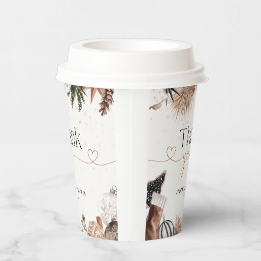 Gemütliche Weihnachtsdusche Papiertasse Pappbecher (Rechts)