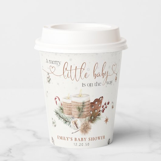 Gemütliche Weihnachtsdusche Papiertasse Pappbecher (Rückseite)