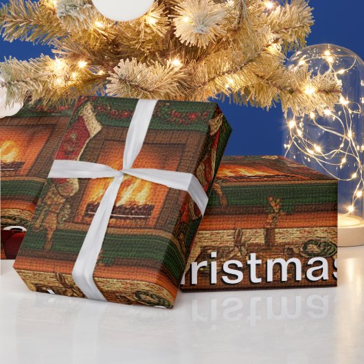 Gemütliche Weihnachtsfamilie Ansammlung Geschenkpapier (Feiertage)