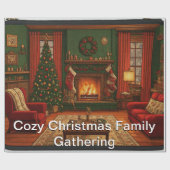 Gemütliche Weihnachtsfamilie Ansammlung Geschenkpapier (Flach)