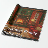 Gemütliche Weihnachtsfamilie Ansammlung Geschenkpapier (Ungerollt)