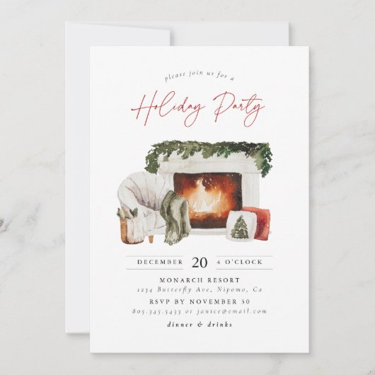Gemütliche Weihnachtsfeier Einladung (Vorderseite)