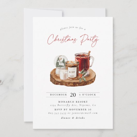 Gemütliche Weihnachtsfeier Einladung (Vorderseite)